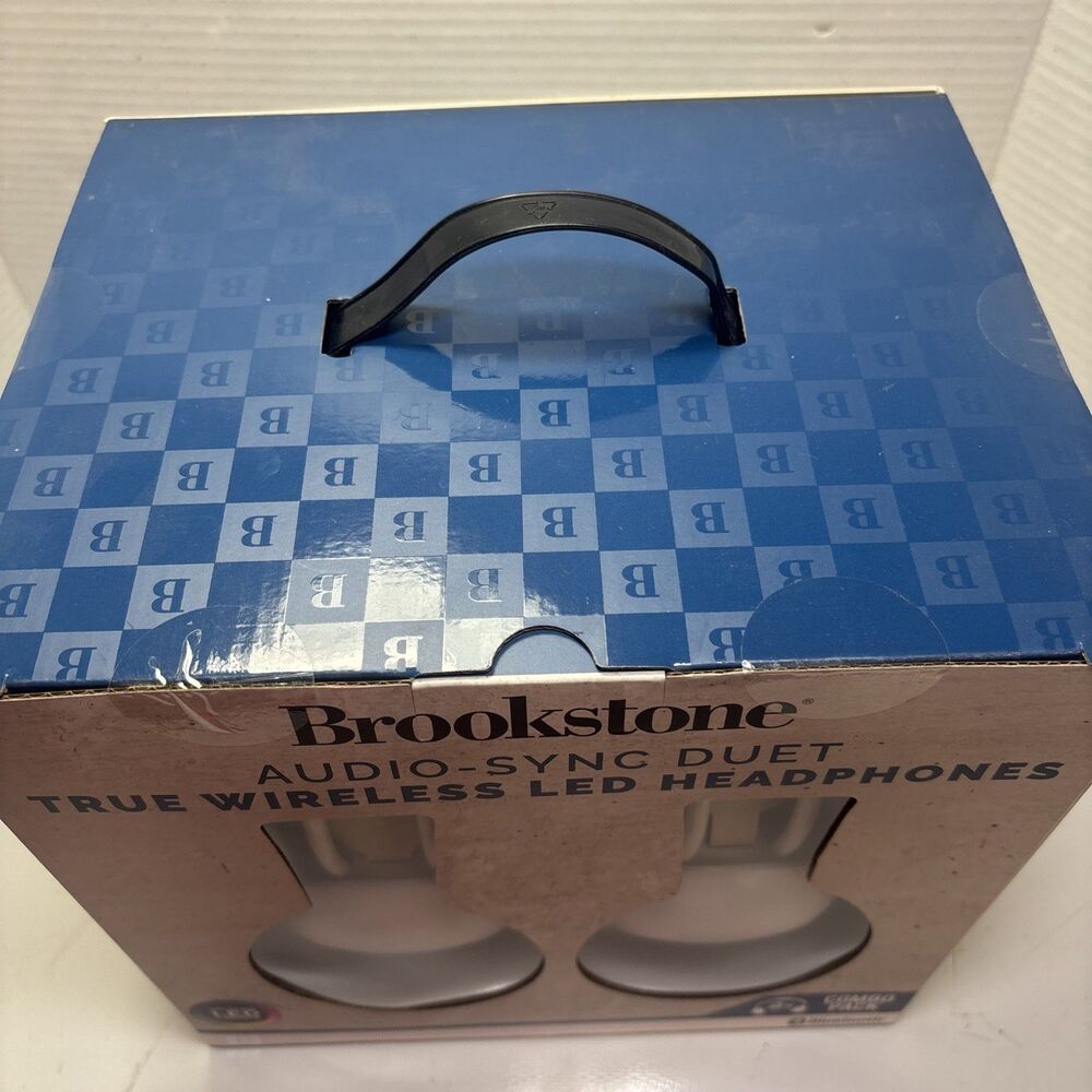 Brookstone Audio Sync Duet 2-Pack Wireless Bluetooth Headphones Multicolored LED - Picture 6 of 6